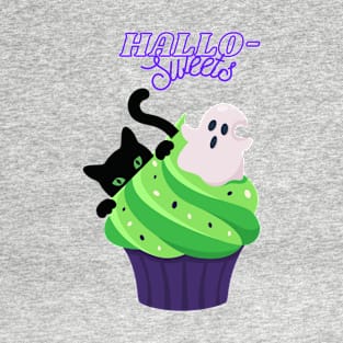 Halloween (Hallo-Sweets) Cat, Ghost, Cupcake T-Shirt